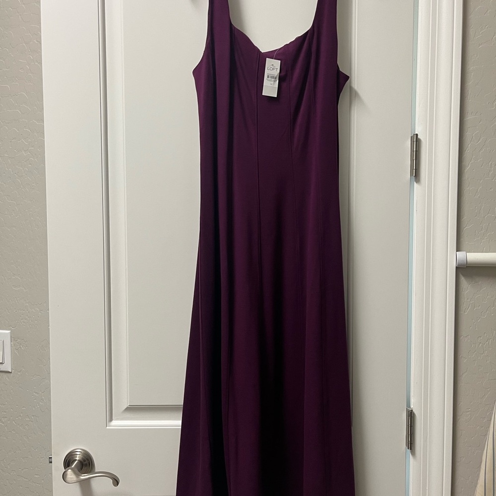 LOFT Deep Purple Midi Dress